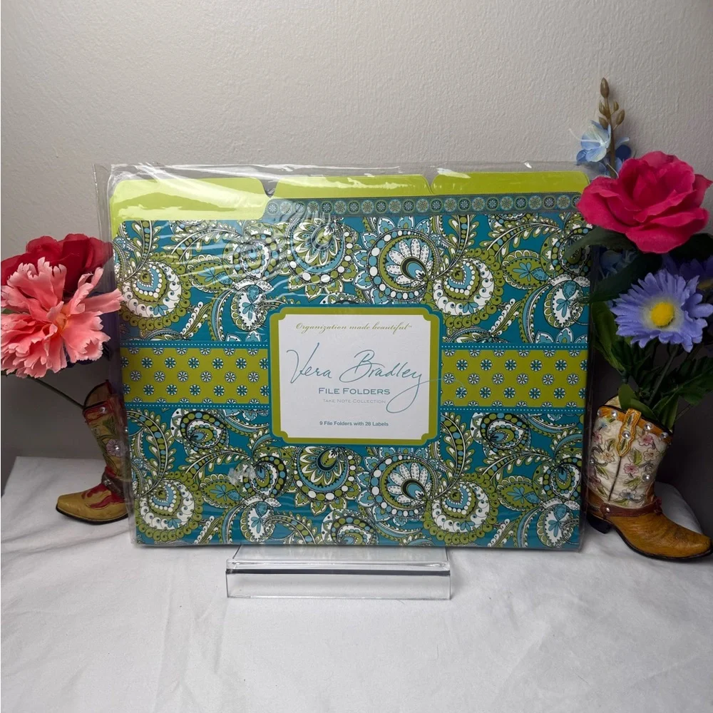 NWT Vera Bradley Peacock File Folders Retired Pattern